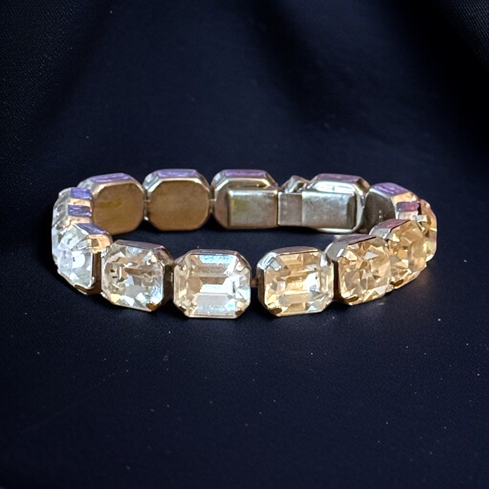Vintage Weiss Emerald cut rhinestone bracelet